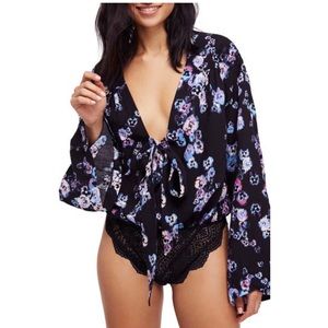 Free People Forties Feel Bell Sleeve Bodysuit